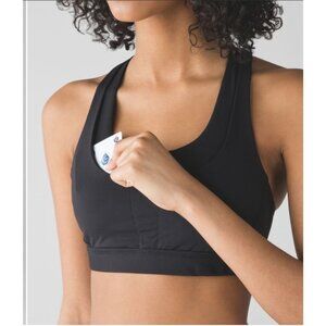 Lululemon Bra Size 6 Stuff Your Bra Black Storage Pocket Athletic Running